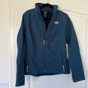 The North Face Women’s Zip Up Teal Water Resistant Fleece Lined Jacket - Medium